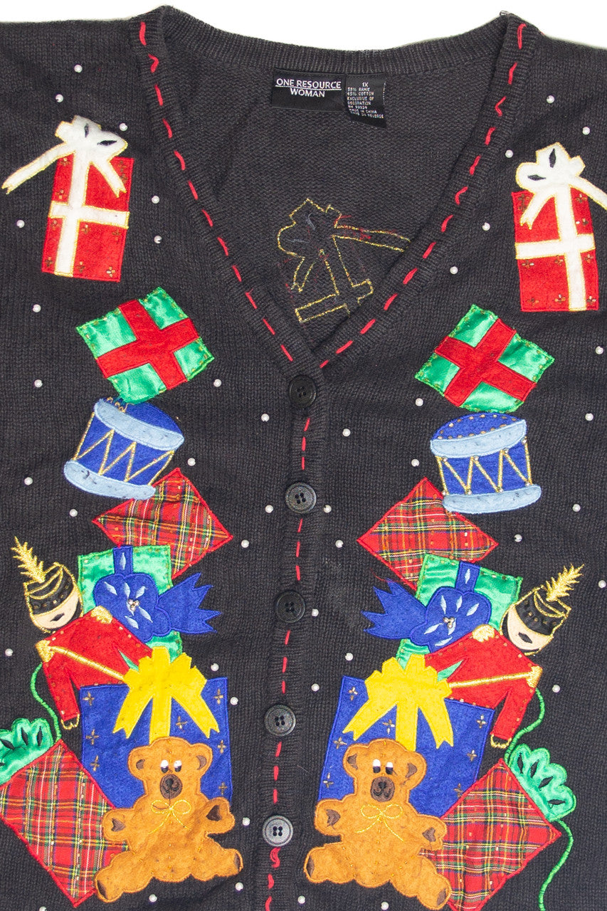Vintage Black Ugly Christmas Cardigan 63183