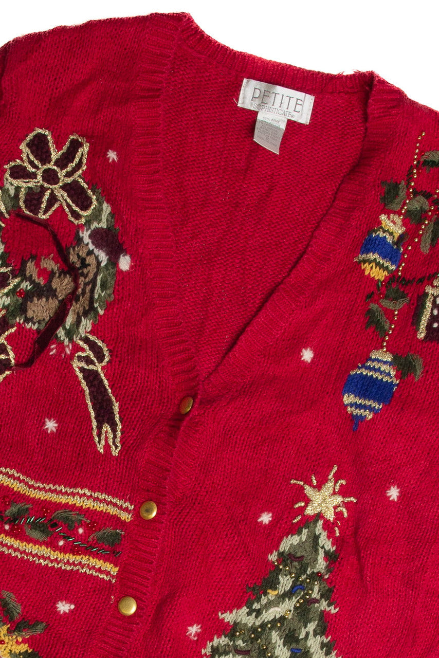Vintage Red Ugly Christmas Cardigan 62849