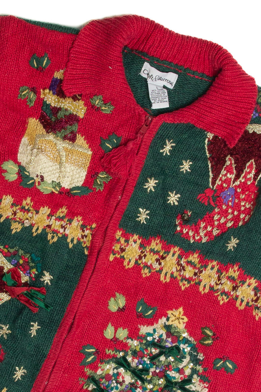 Vintage Red Ugly Christmas Cardigan 62514