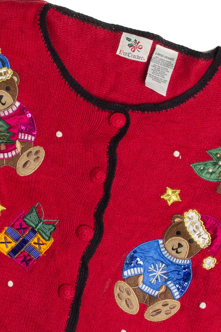 Vintage Red Ugly Christmas Cardigan