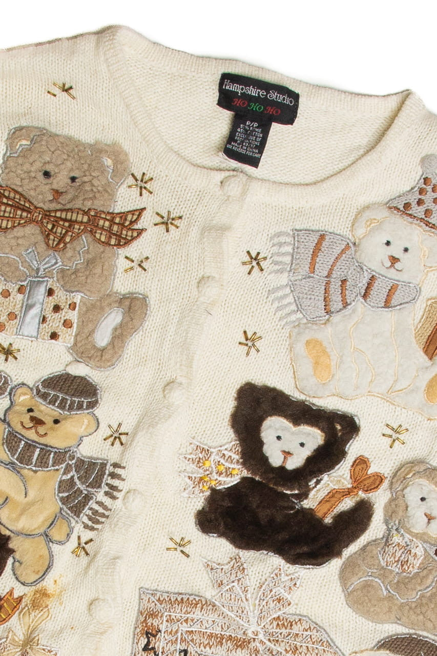 Vintage White Ugly Christmas Cardigan 62883