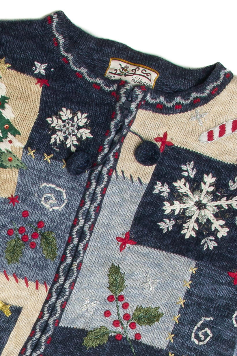 Vintage Blue Ugly Christmas Cardigan 59762