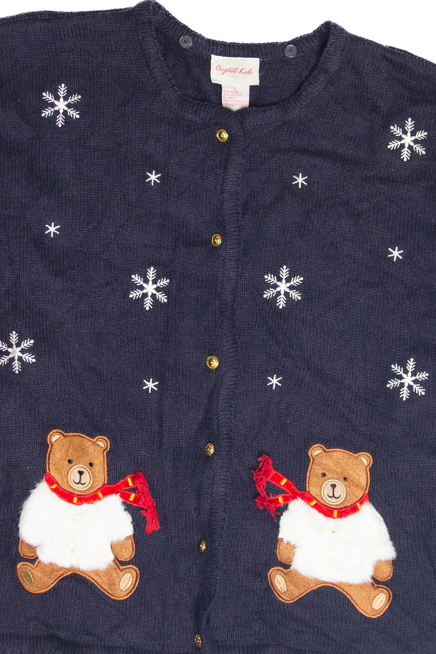 Vintage Blue Ugly Christmas Cardigan 63224