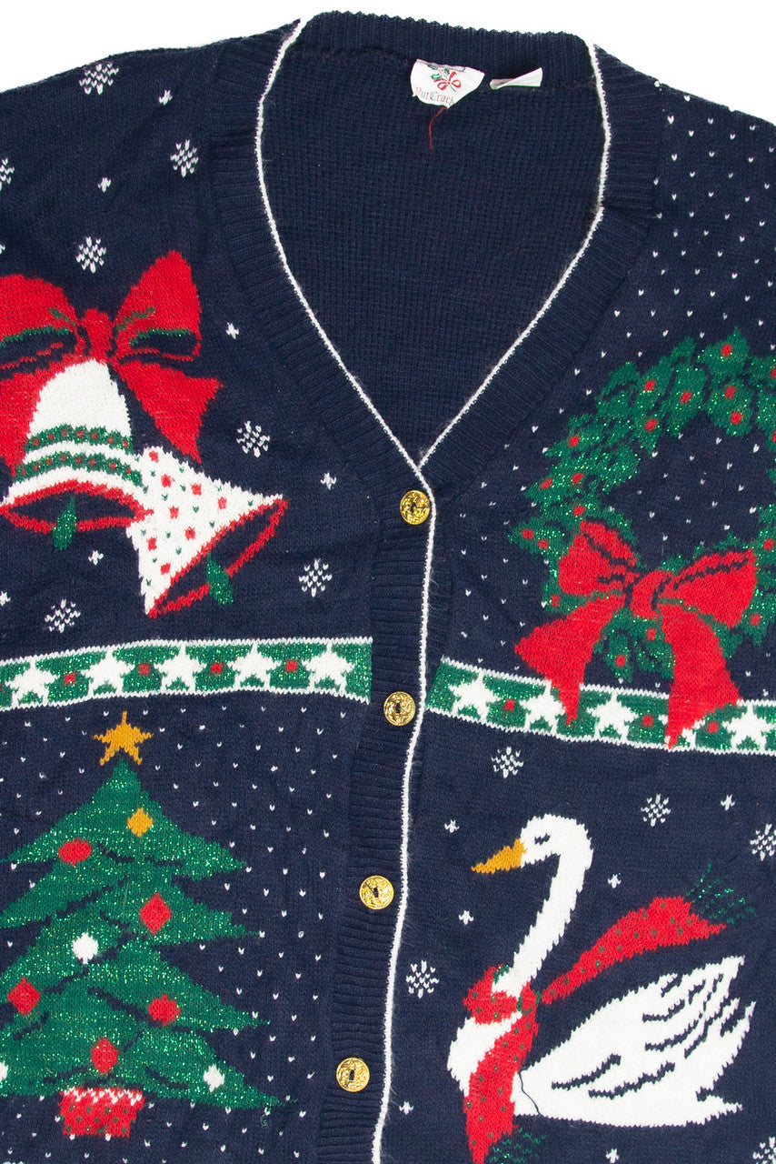 Vintage Blue Ugly Christmas Cardigan 63350