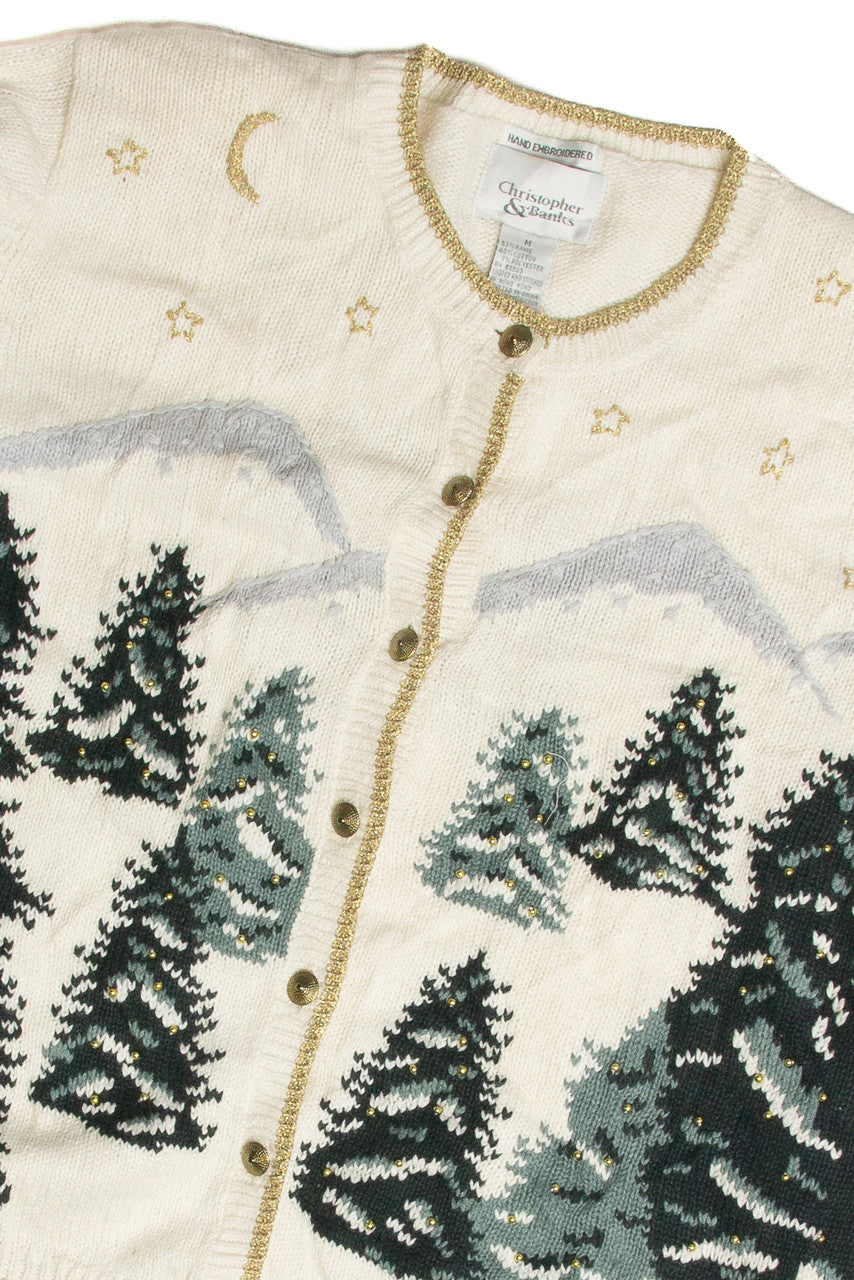 Vintage White Ugly Christmas Cardigan