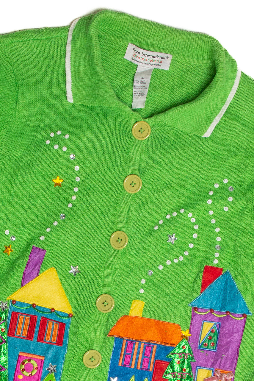 Vintage Green Ugly Christmas Cardigan 59856