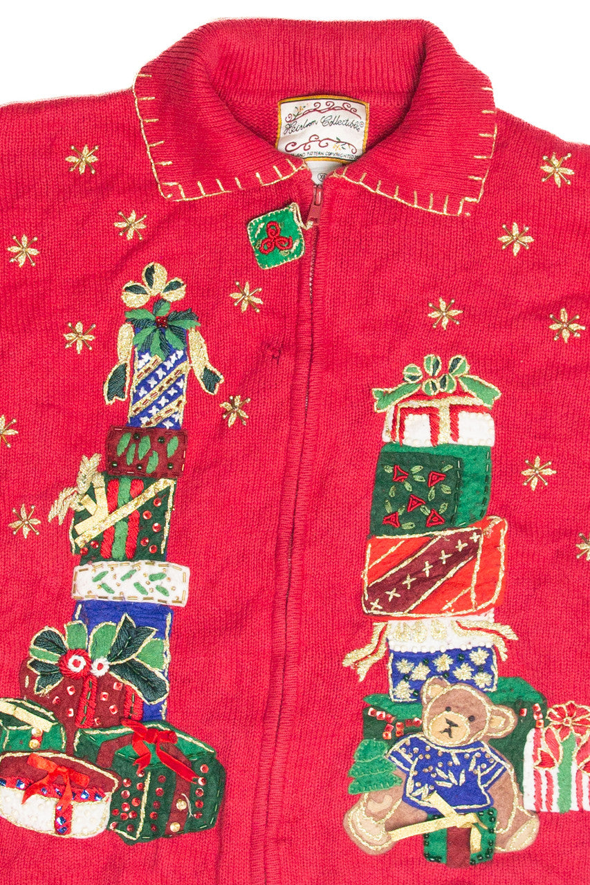 Vintage Red Ugly Christmas Cardigan 63405