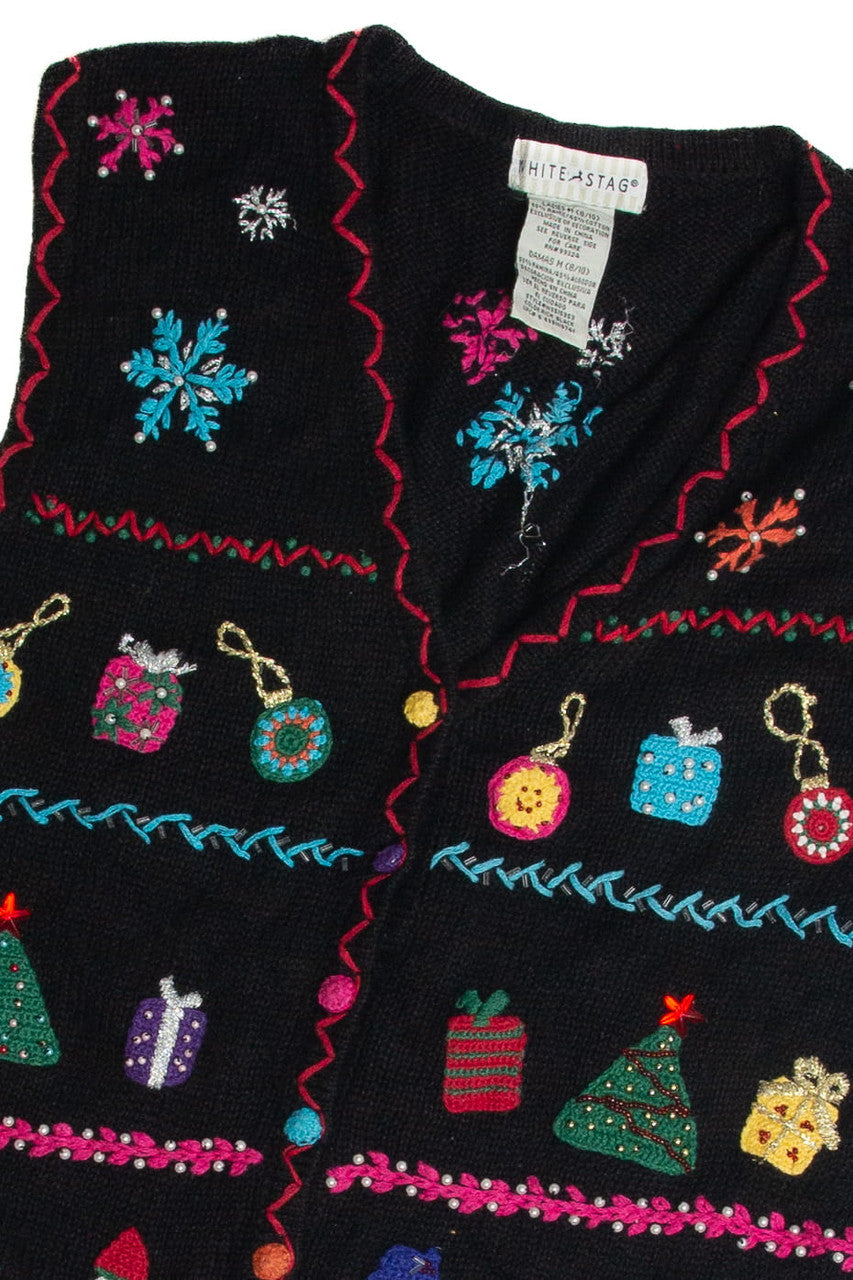 Vintage Black Ugly Christmas Vest 62613