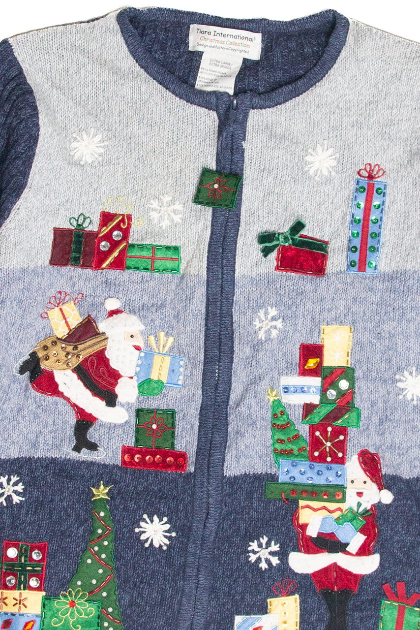 Vintage Blue Ugly Christmas Cardigan 63421