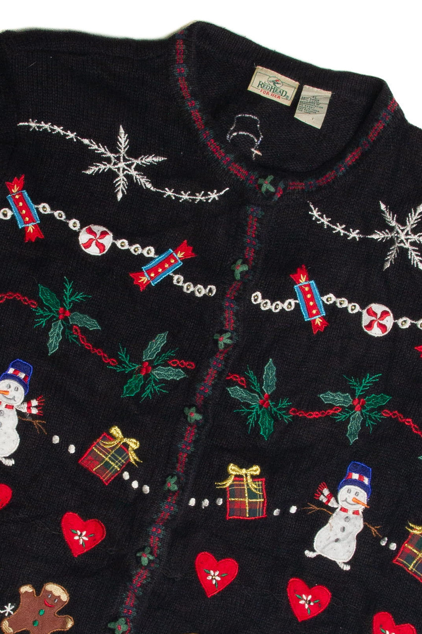 Vintage Black Ugly Christmas Cardigan Ugly Christmas Sweater