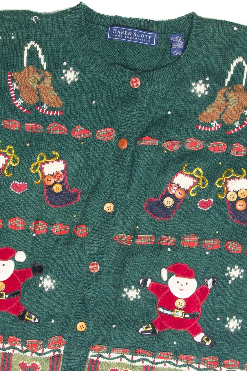Vintage Green Ugly Christmas Cardigan 63233