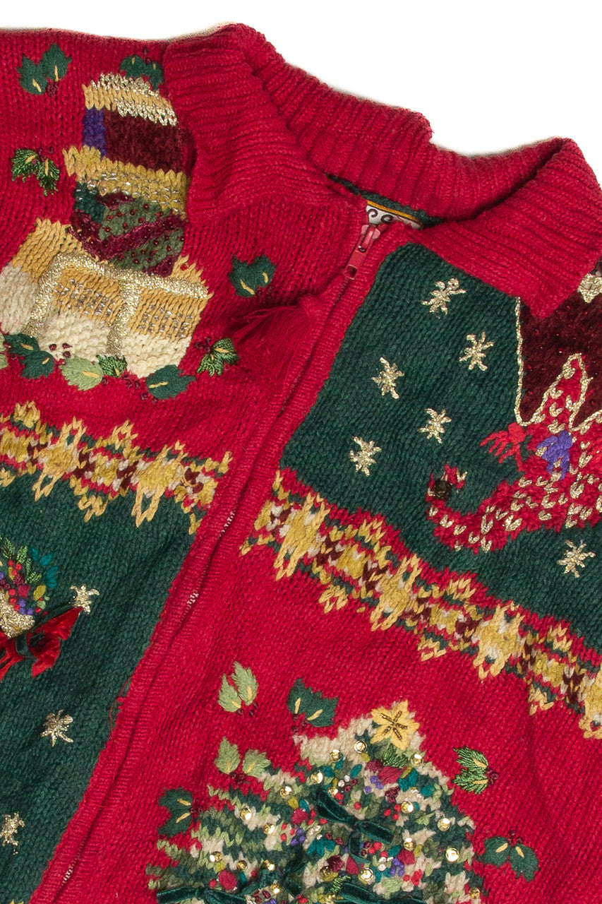 Vintage Red Ugly Christmas Cardigan 59811
