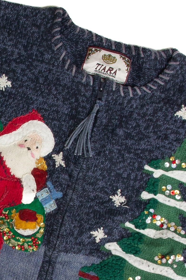 Vintage Blue Ugly Christmas Cardigan 59649