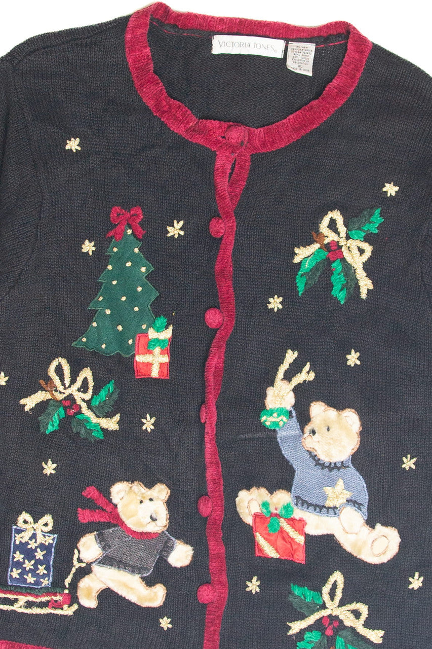 Vintage Black Ugly Christmas Cardigan 63315