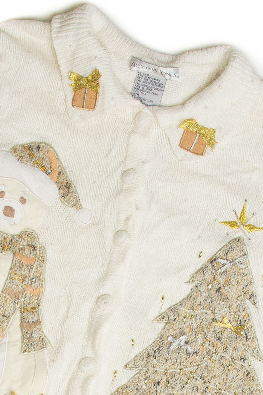 Vintage White Ugly Christmas Cardigan 59693