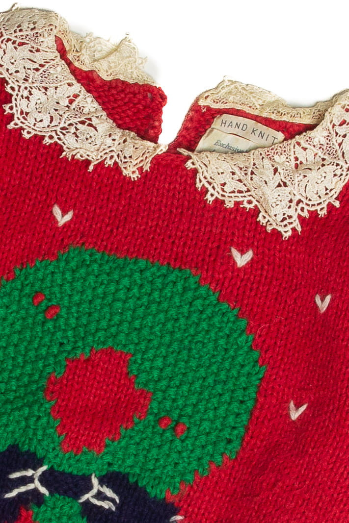 Vintage Hand Knit Ugly Christmas Sweater 59625