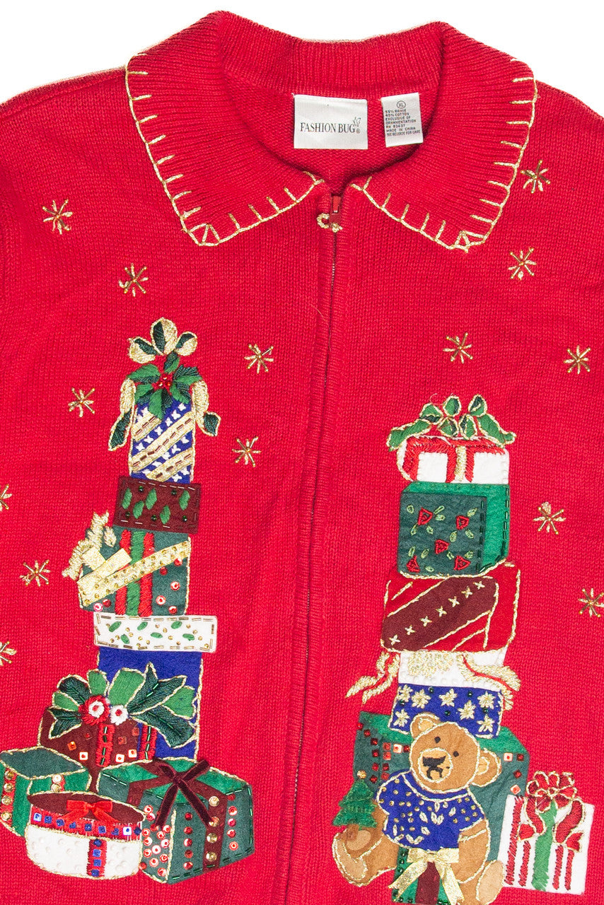 Vintage Red Ugly Christmas Cardigan 63376