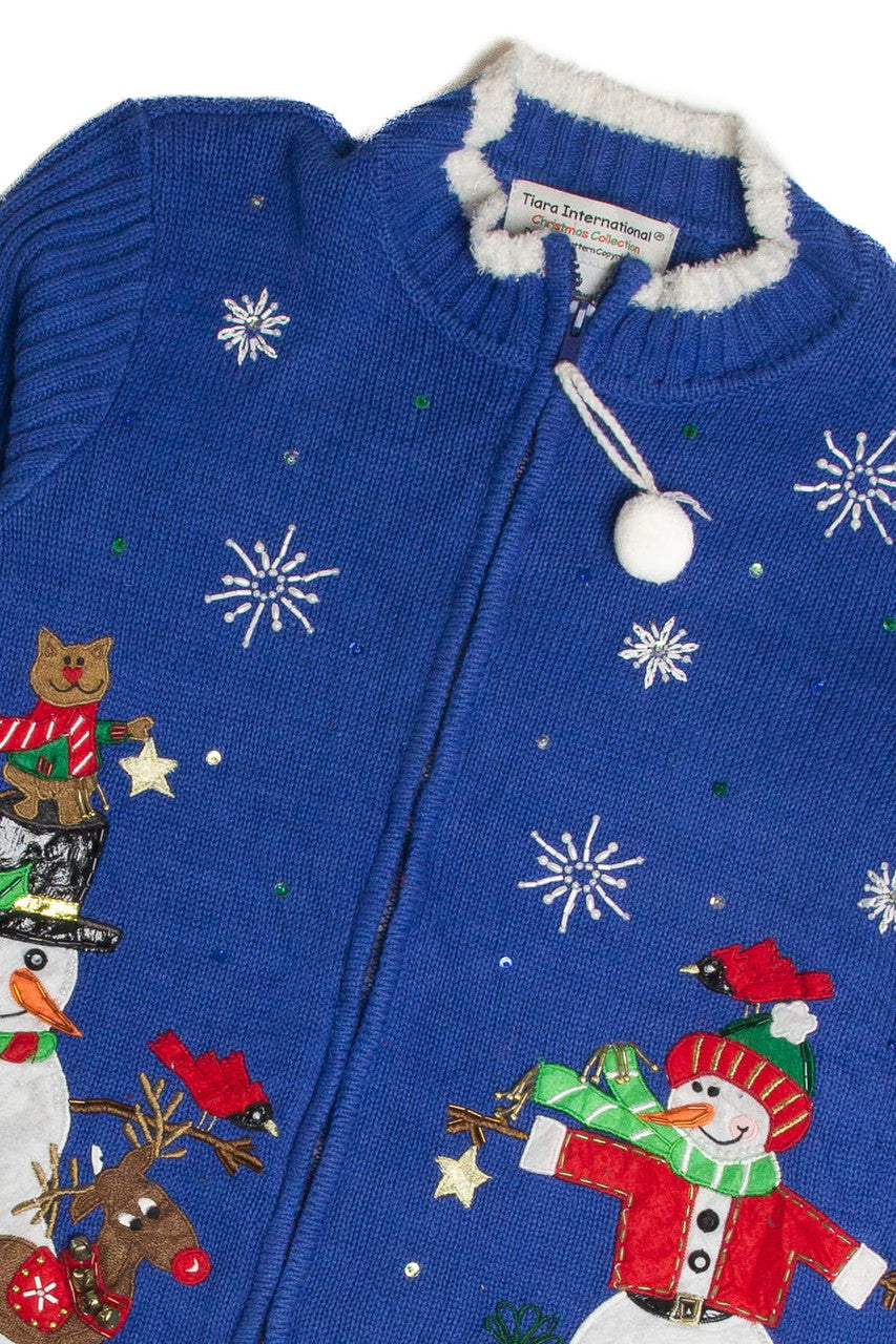 Vintage Blue Ugly Christmas Cardigan 62650