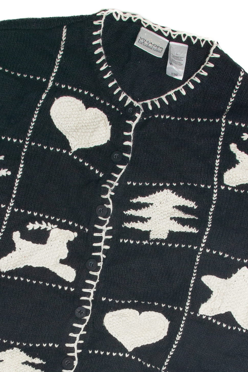 Vintage Black Ugly Christmas Cardigan 59943