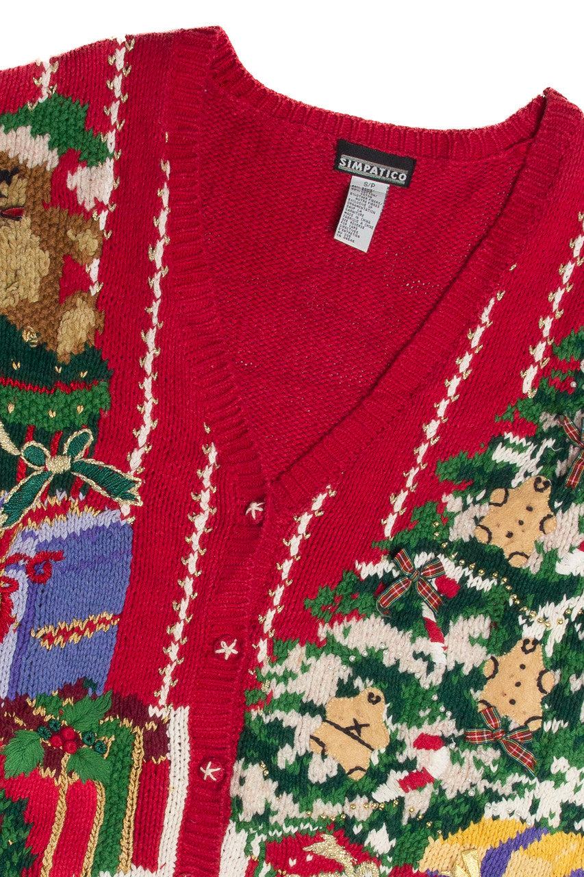 Vintage Red Ugly Christmas Cardigan 62645