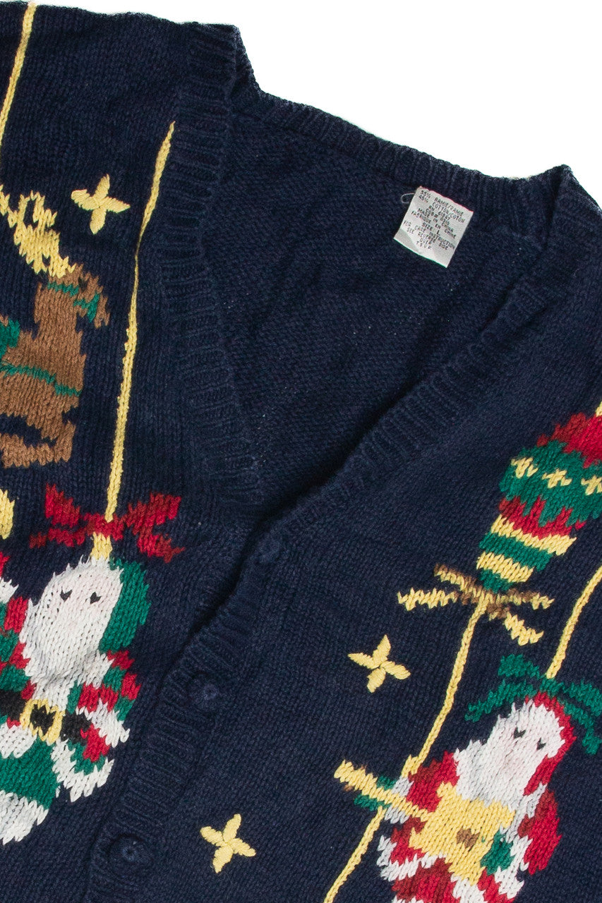 Vintage Blue Ugly Christmas Cardigan 59873