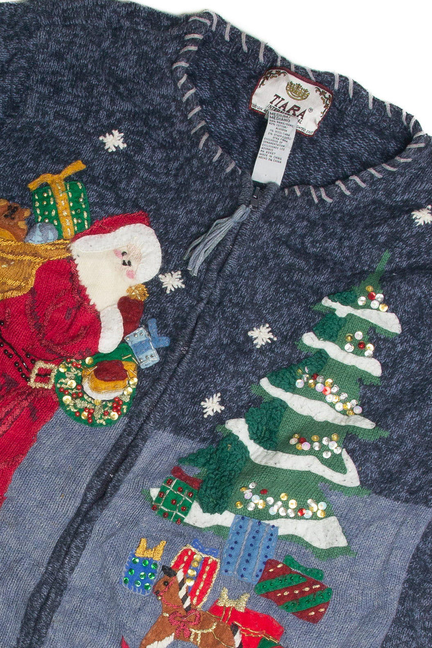 Vintage Blue Ugly Christmas Cardigan 60904