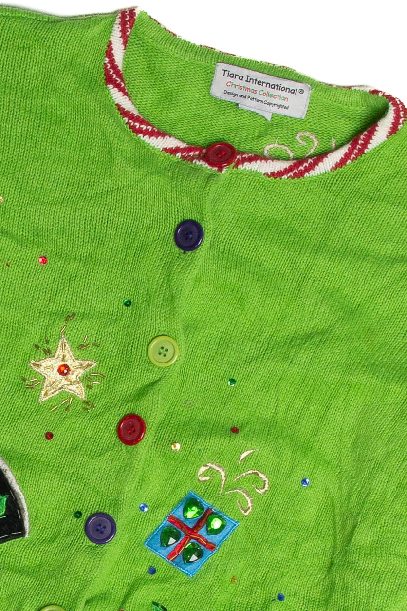 Vintage Green Ugly Christmas Cardigan 59953