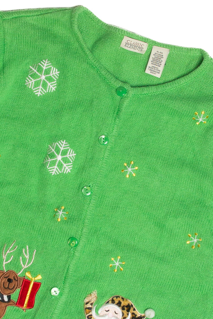 Vintage Green Ugly Christmas Cardigan 59826