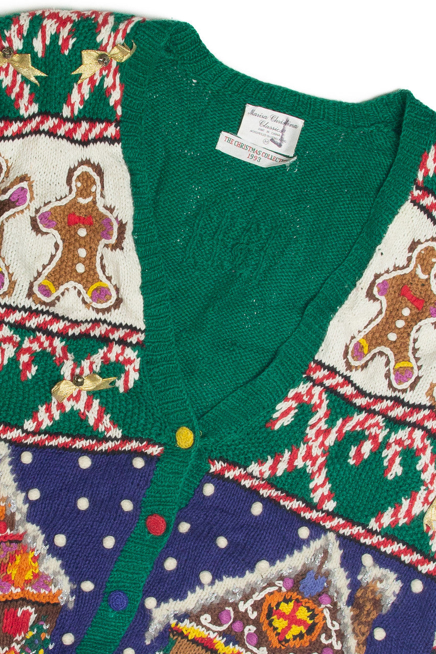 Vintage Green Ugly Christmas Cardigan 62360