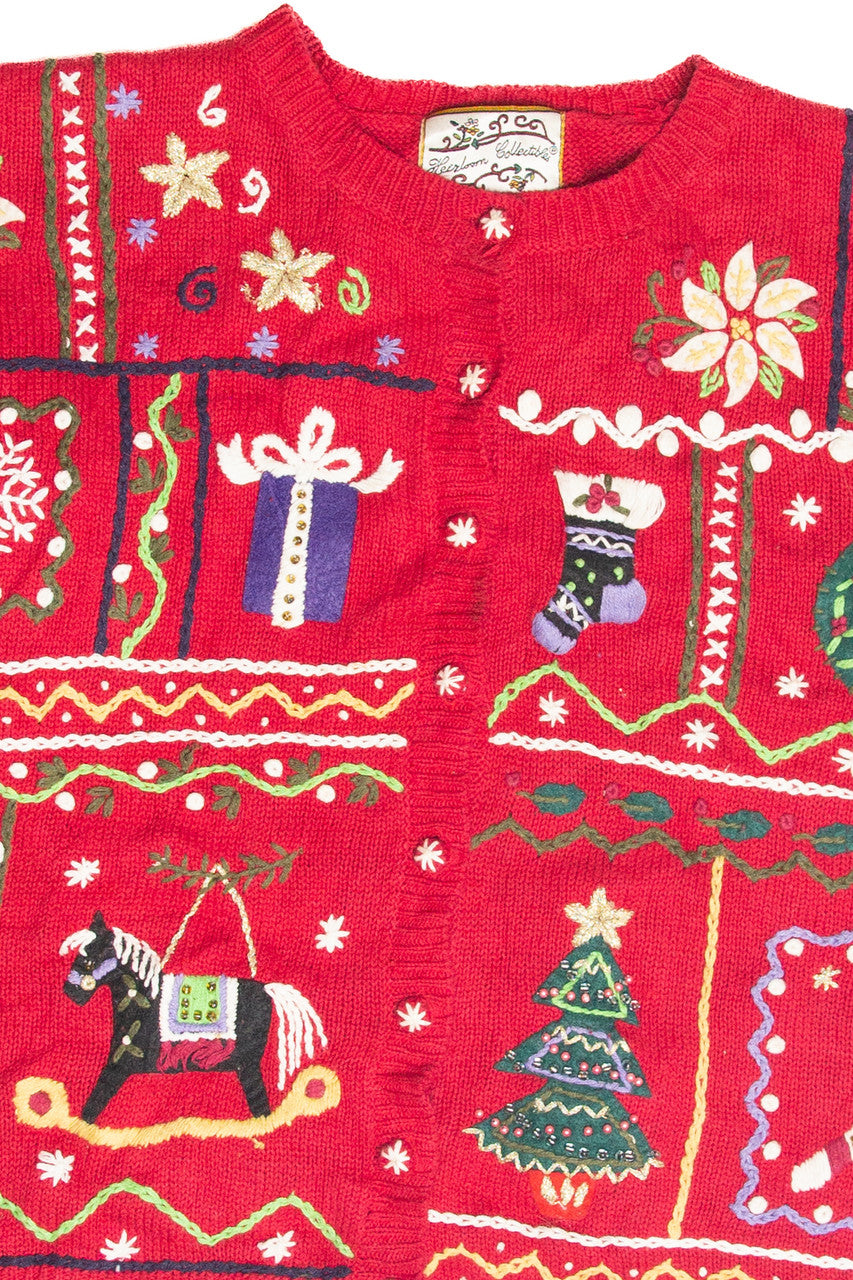 Vintage Red Ugly Christmas Cardigan 63170