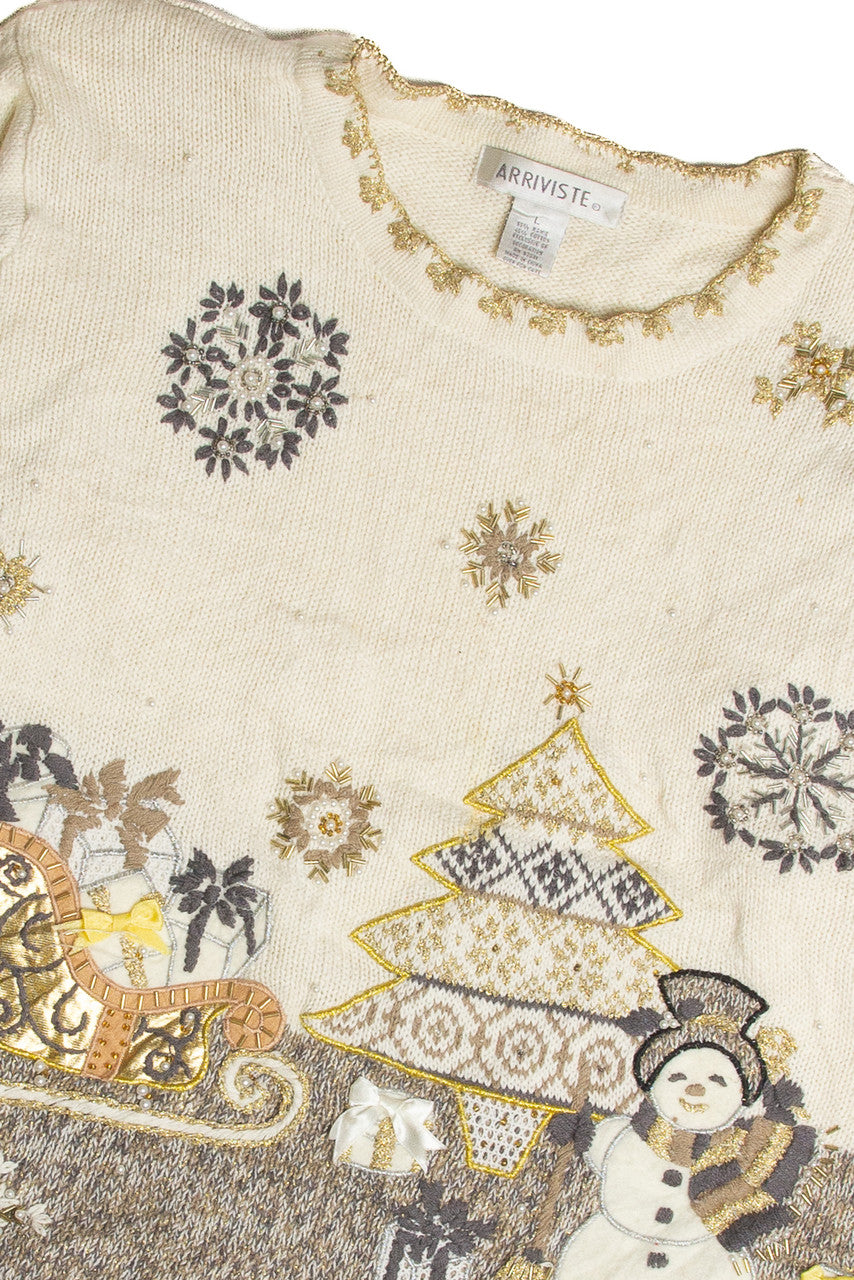 Vintage White Ugly Christmas Sweater 62798