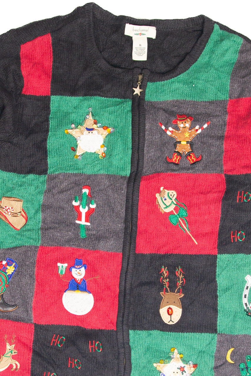 Vintage Black Ugly Christmas Cardigan 63093