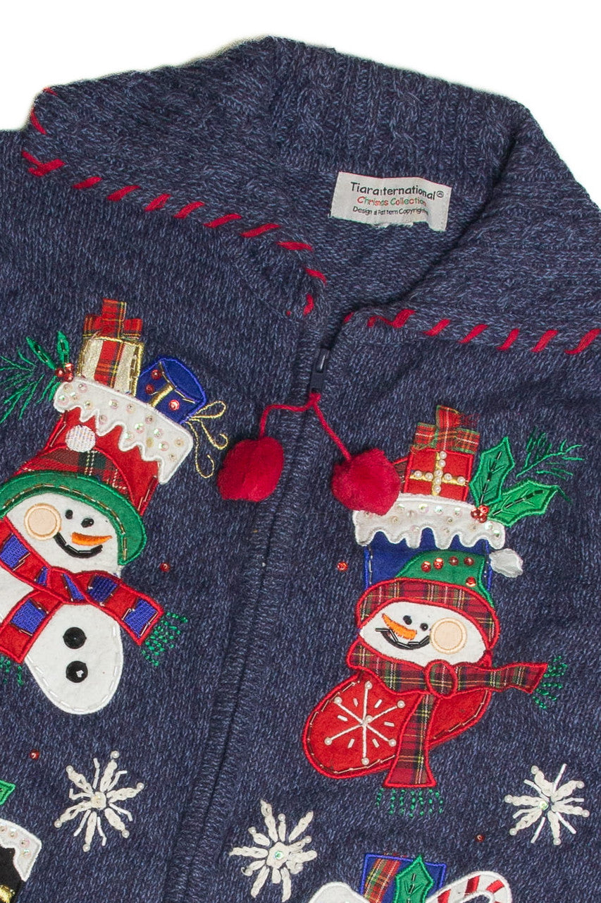 Vintage Blue Ugly Christmas Cardigan 60898