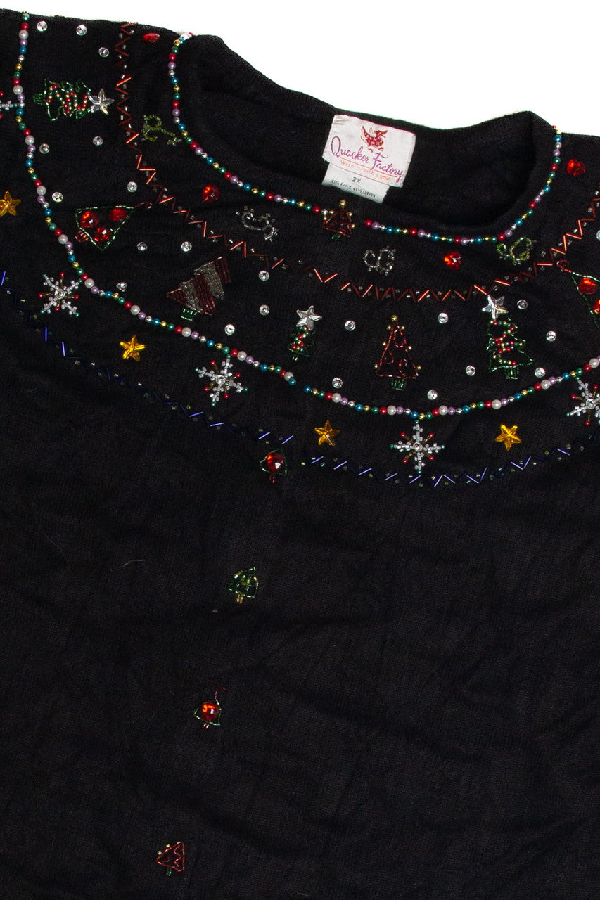 Vintage Black Ugly Christmas Cardigan 62799