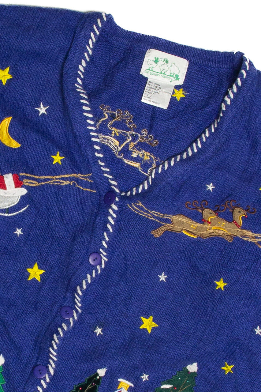 Vintage Blue Ugly Christmas Cardigan 59857