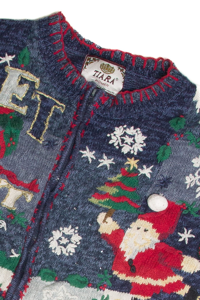 Vintage Blue Ugly Christmas Cardigan 59895