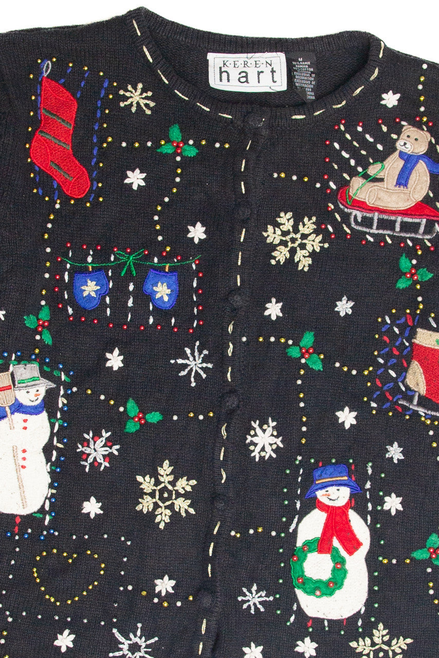 Vintage Black Ugly Christmas Cardigan 63434