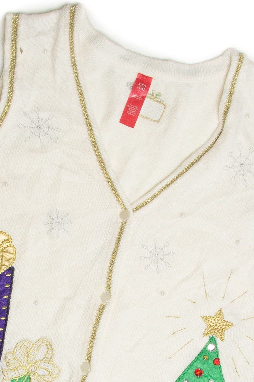 Vintage White Ugly Christmas Vest 60851