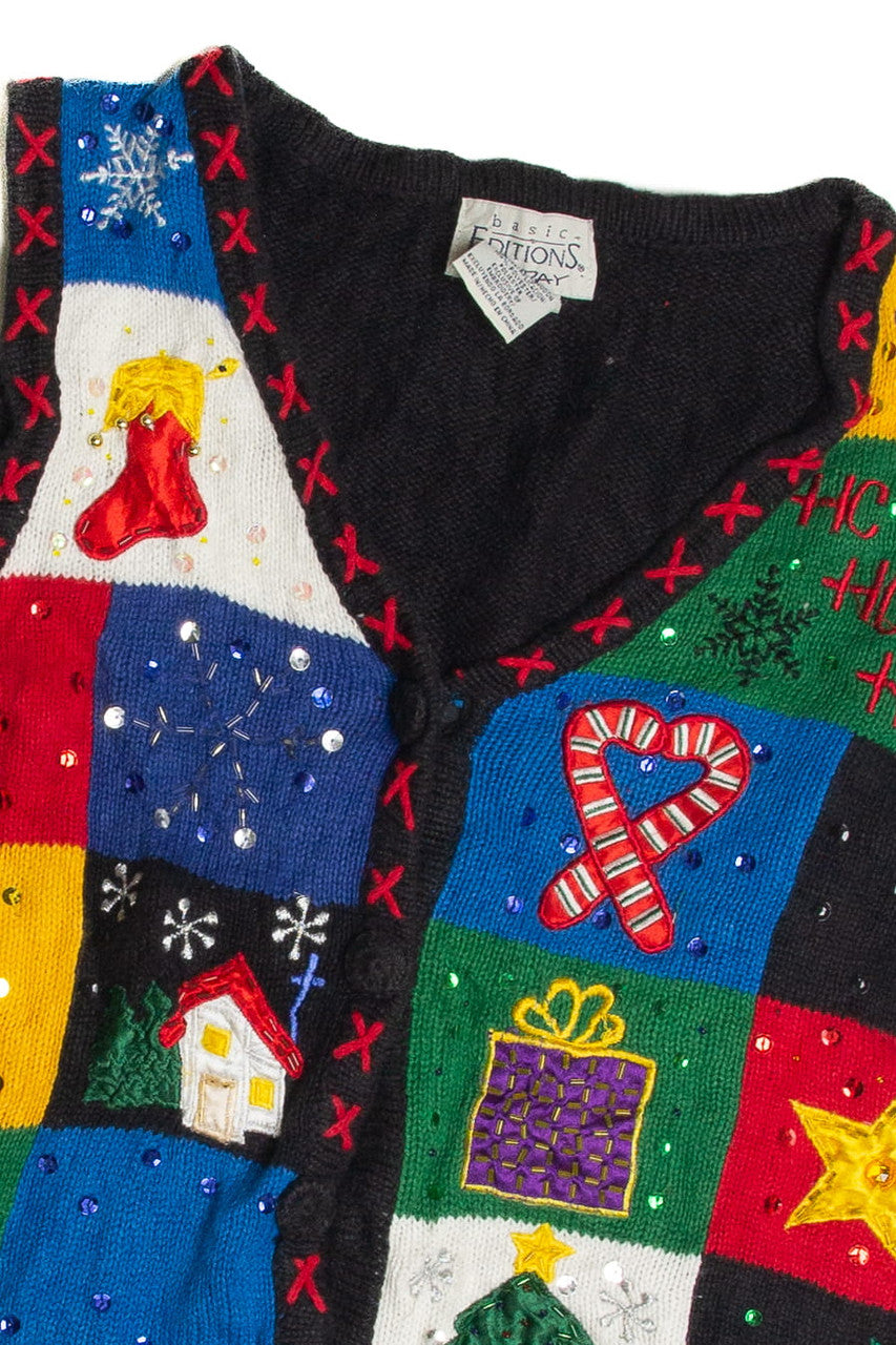 Vintage Black Ugly Christmas Vest 62592
