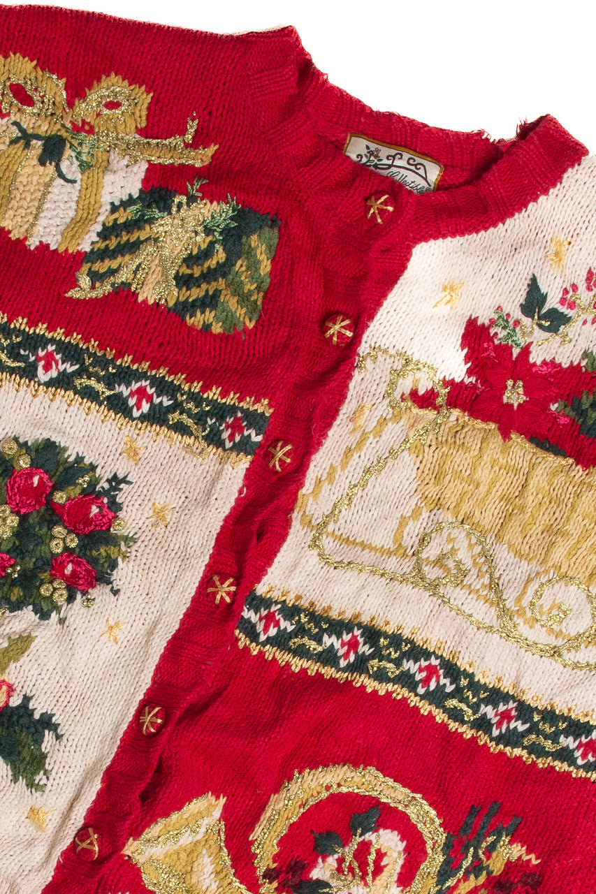 Vintage Red Ugly Christmas Cardigan 62815