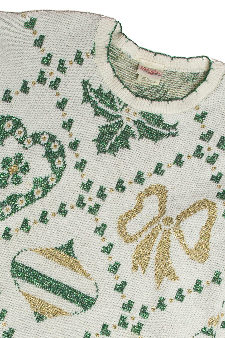 Vintage White Ugly Christmas Sweater 62811