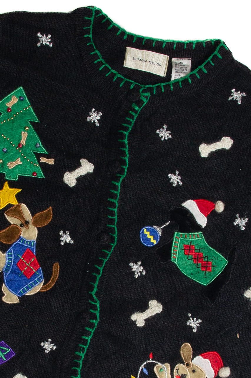Vintage Black Ugly Christmas Cardigan 62581