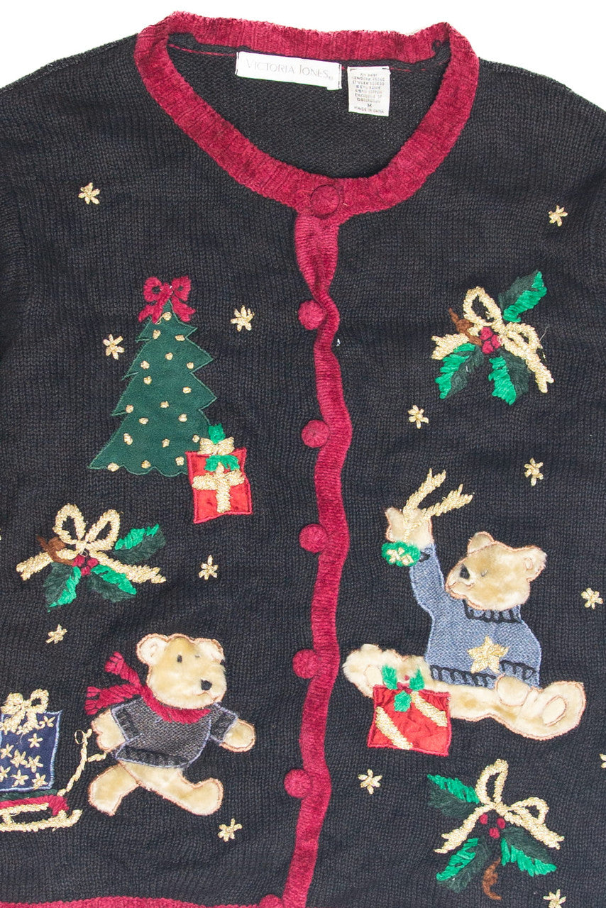 Vintage Black Ugly Christmas Cardigan 63295