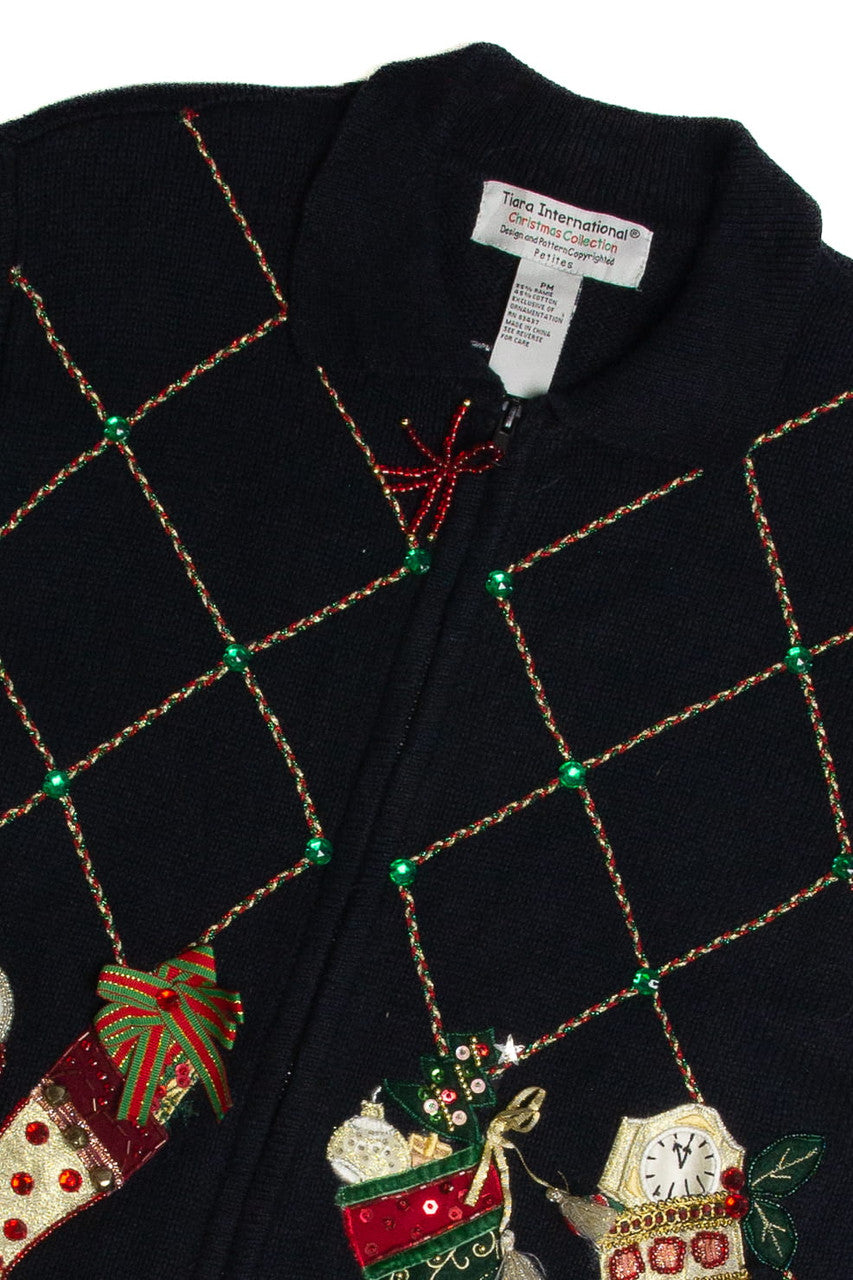 Vintage Black Ugly Christmas Cardigan 62714