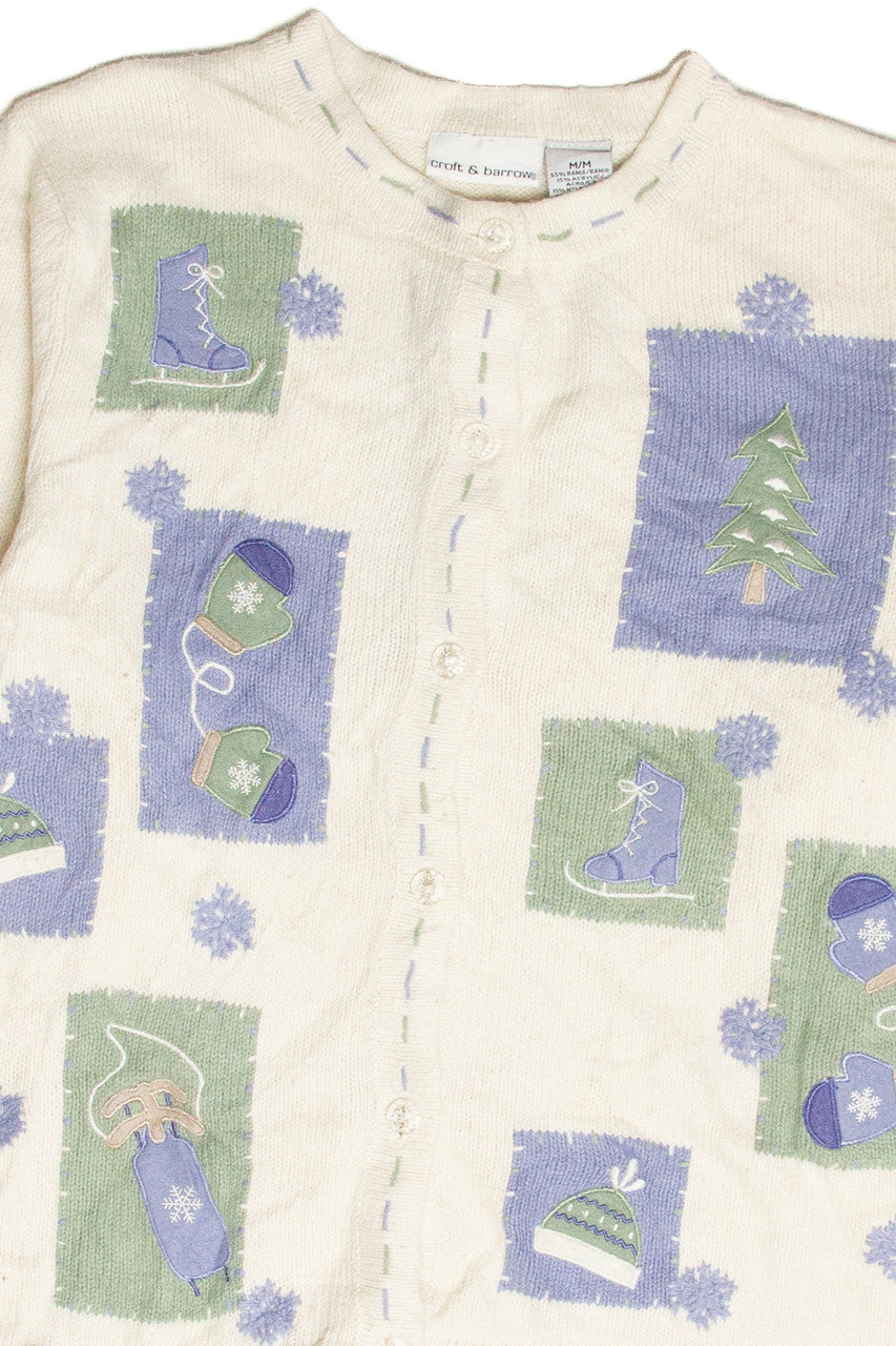 Vintage White Ugly Christmas Cardigan 63079