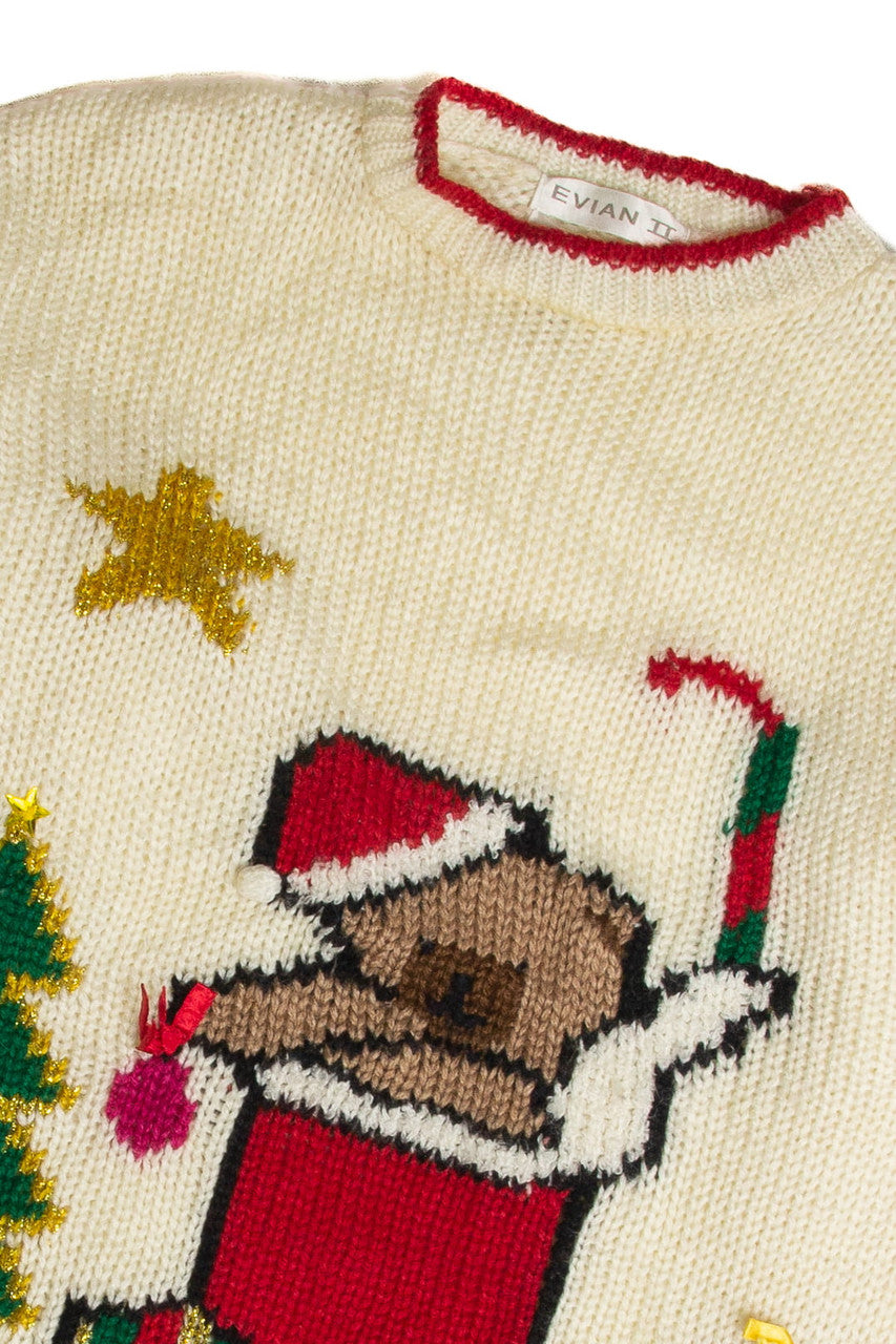 Vintage White Ugly Christmas Sweater 62761