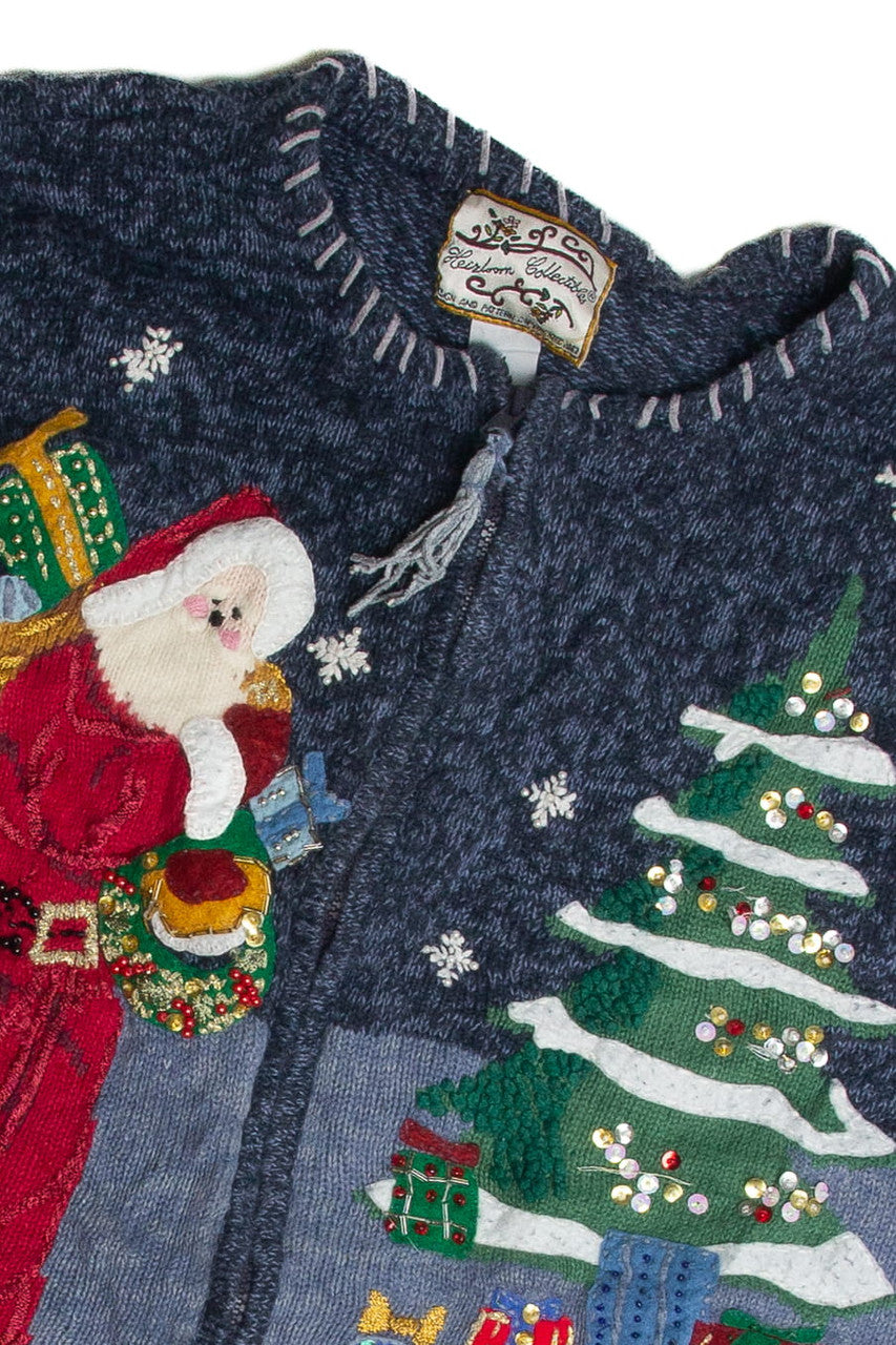 Vintage Blue Ugly Christmas Cardigan 62601
