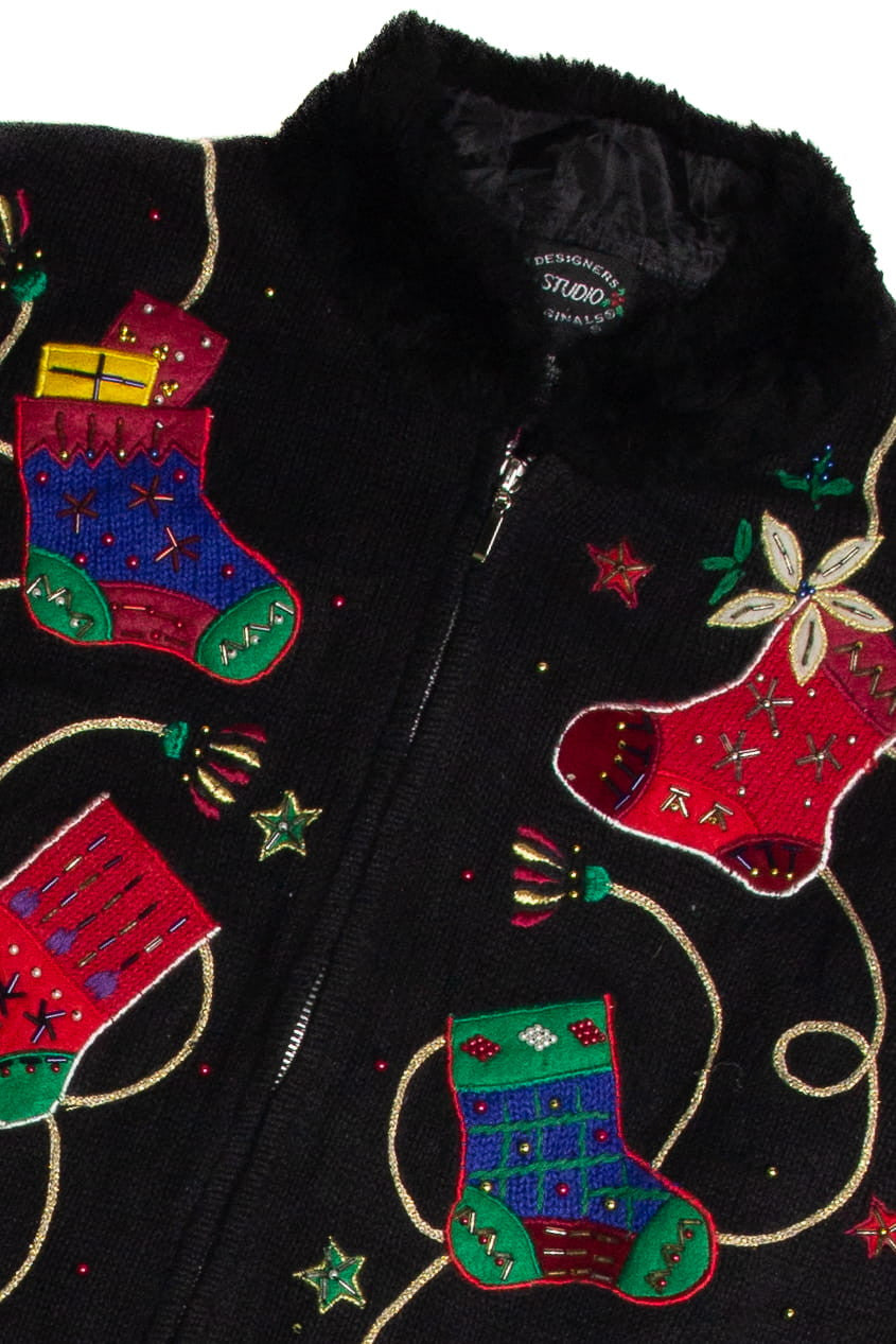 Vintage Black Ugly Christmas Cardigan 59653