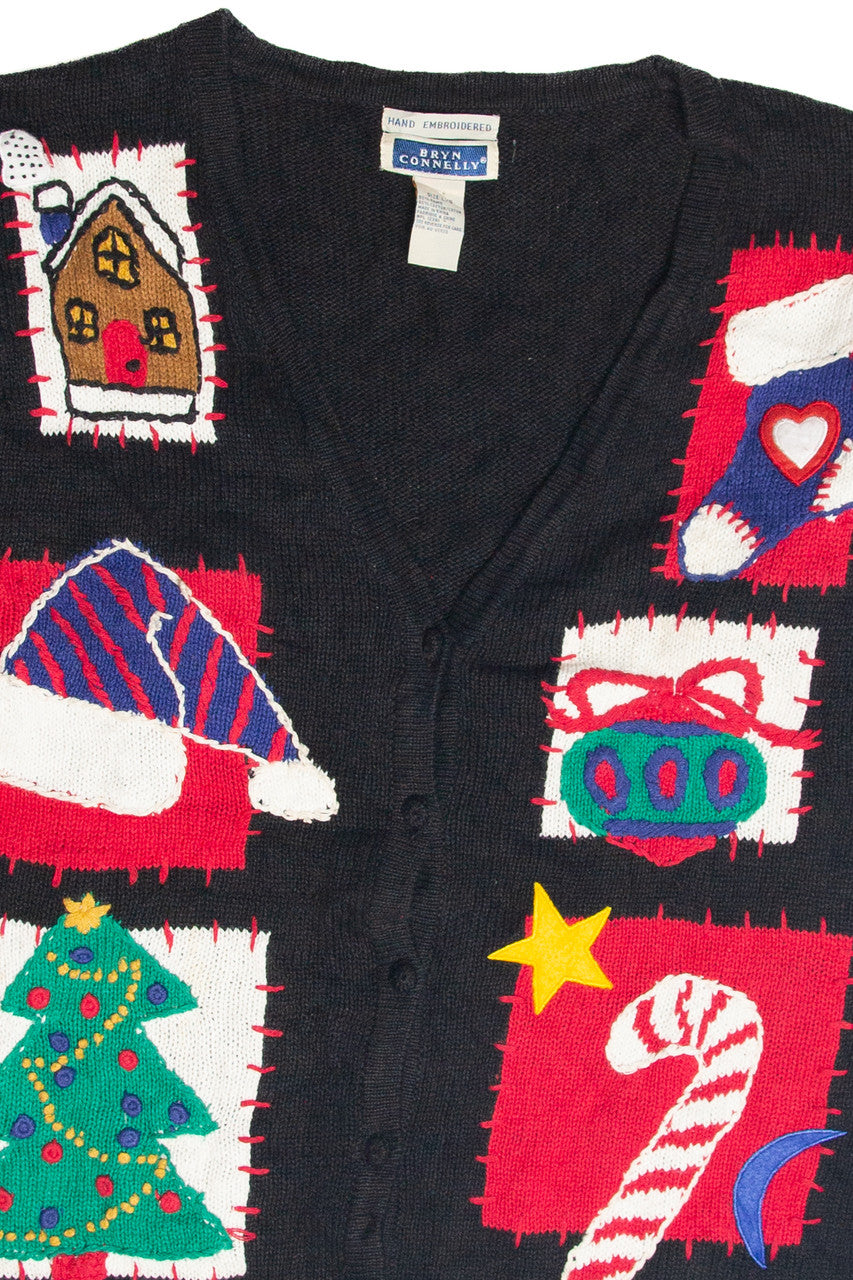 Vintage Black Ugly Christmas Cardigan 63329