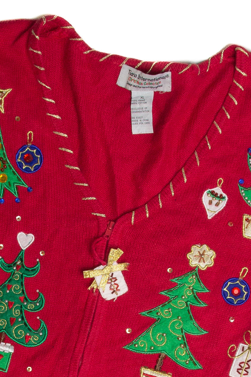 Vintage Red Ugly Christmas Cardigan 62886
